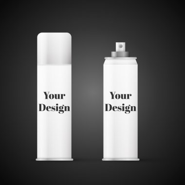 Kozmetik, parfüm, deodorant veya spreyi püskürtme kapaklı beyaz metal şişe