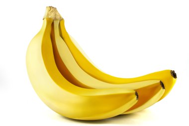 Bunch of fresh bananas isolated on white background clipart