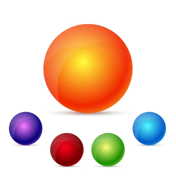 Sphères brillantes colorées — Image vectorielle