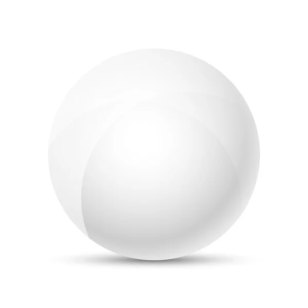 Sfera bianca isolata su bianco — Vettoriale Stock