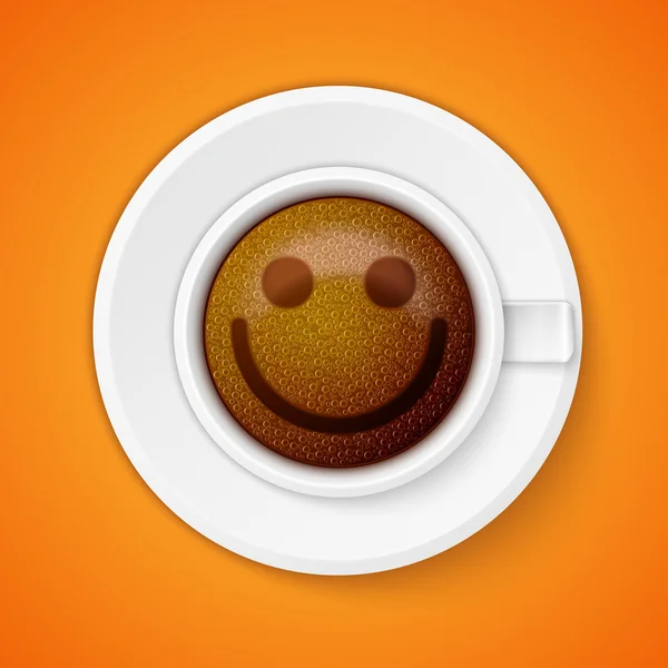 Taza de café con sonrisa — Vector de stock