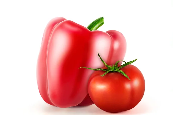 Čerstvé papriky, rajče. — Stock fotografie
