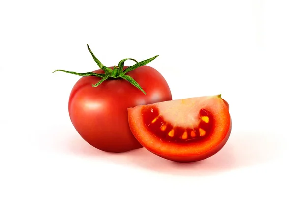 Čerstvé červené rajče izolovaných na bílém — Stock fotografie