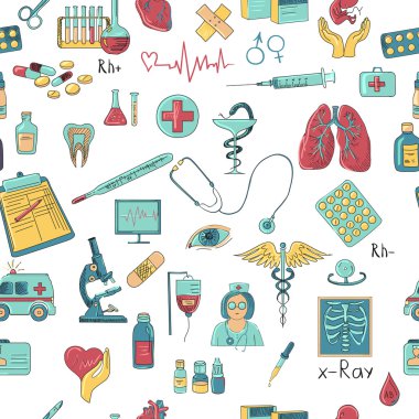 Renkli el tıp desen çizmek