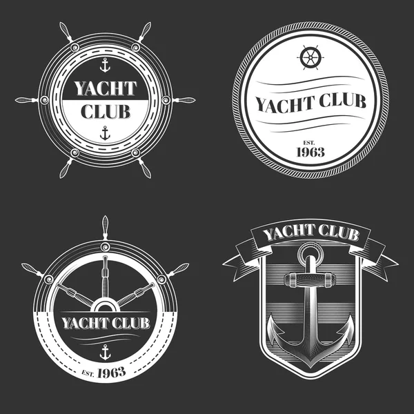 Set von Yachtclub-Logo — Stockvektor
