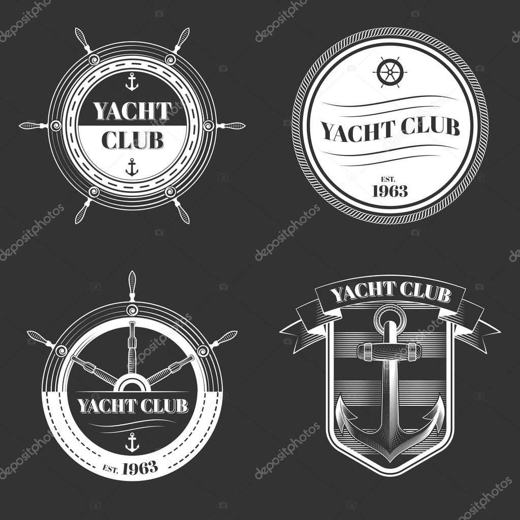 Set of yacht club logos, excellent vector illustration, EPS 10
