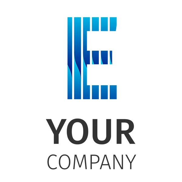 Logotipo azul abstracto E — Vector de stock