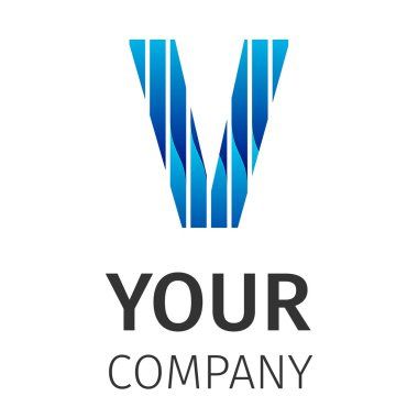 Soyut mavi logo V