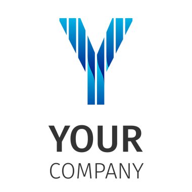 Soyut mavi logo Y