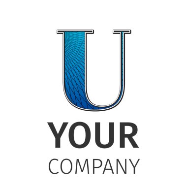 Guillochlu Logo, soyut harf U