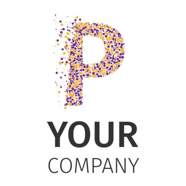 Alfabe parçacıklar logo, mektup-P