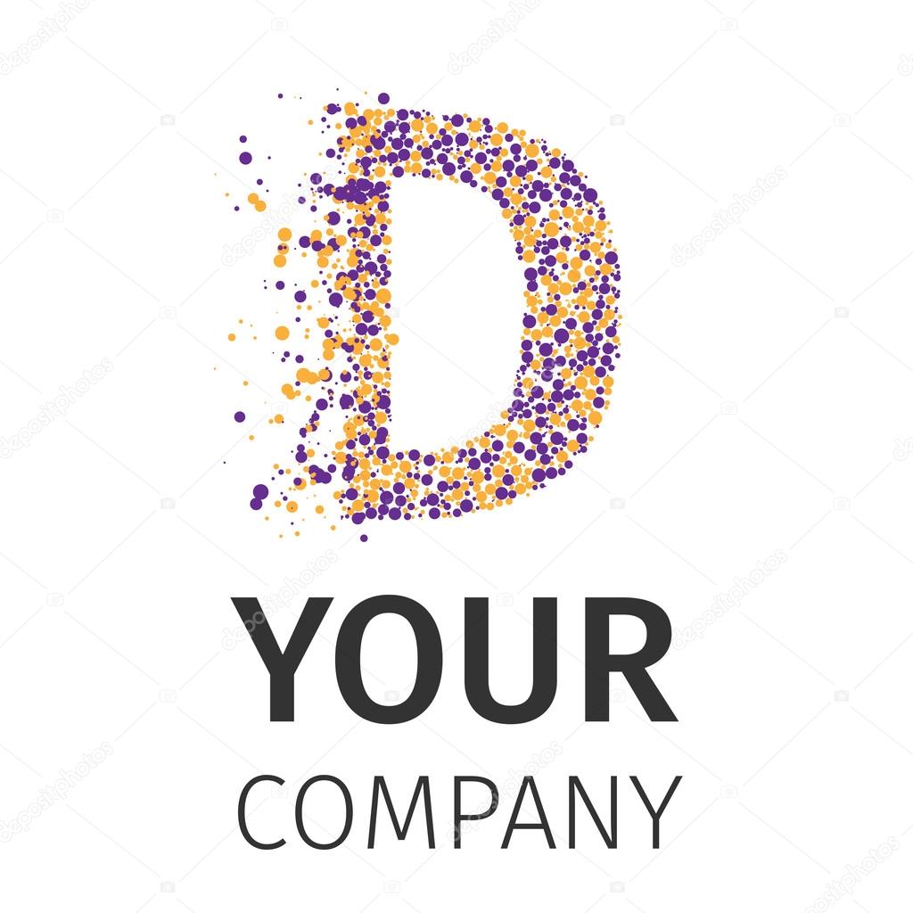 Letter D logo. Alphabet particles logotype vector design. Excellent vector illustration, EPS 10