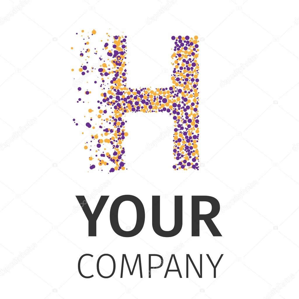 Letter H logo. Alphabet particles logotype vector design. Excellent vector illustration, EPS 10