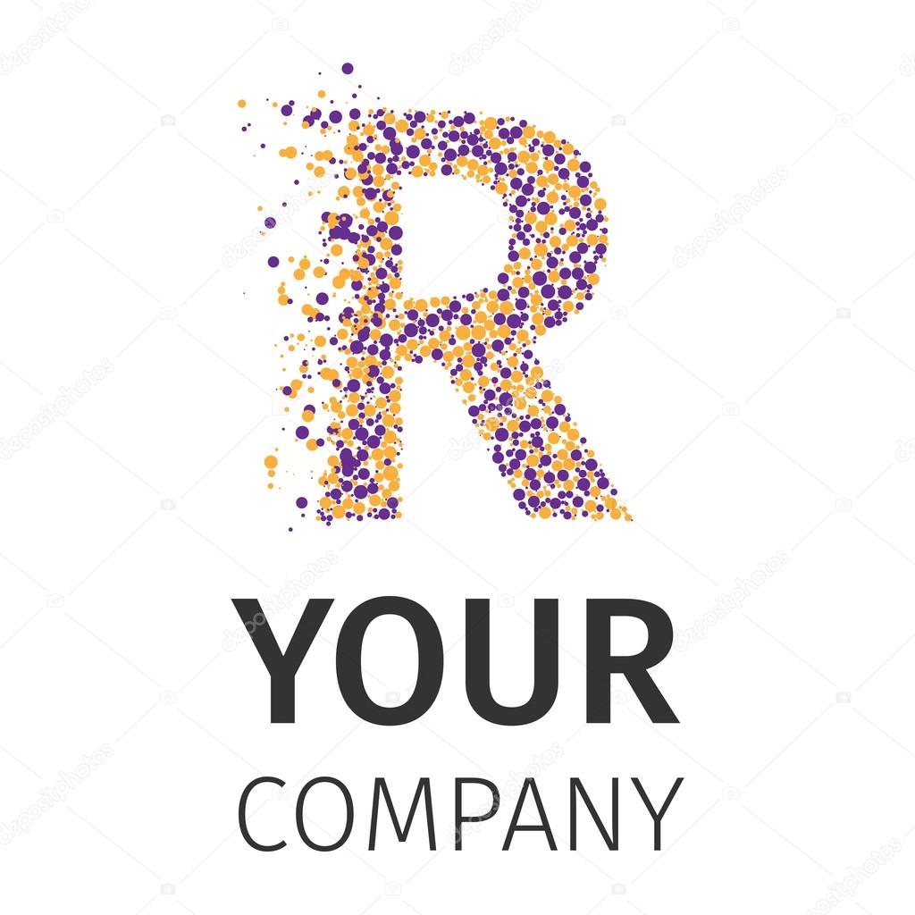 Alphabet particles logotype, Letter-R