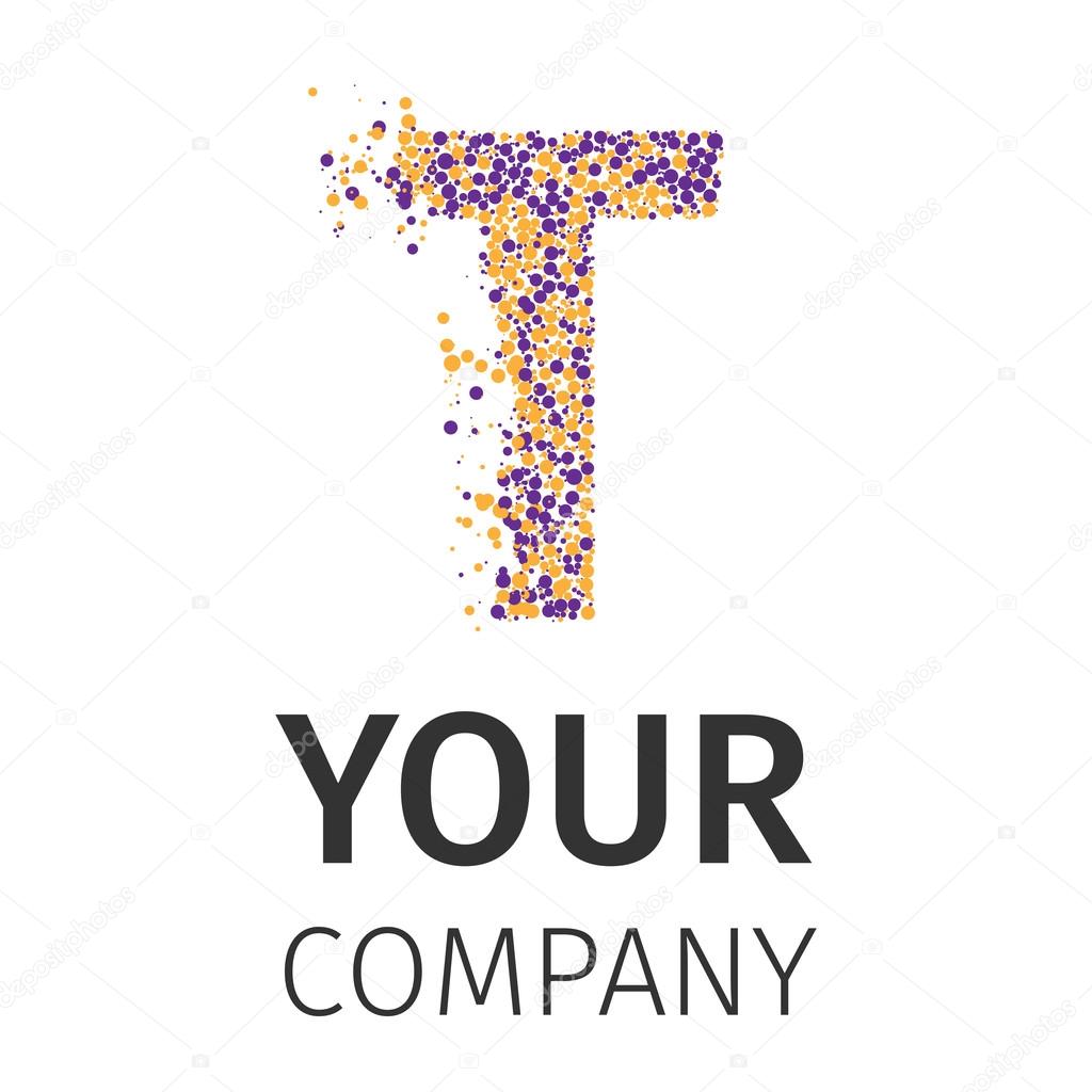 Letter T logo. Alphabet particles logotype vector design. Excellent vector illustration, EPS 10