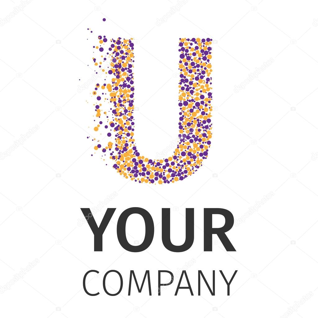 Alphabet particles logotype, Letter-U