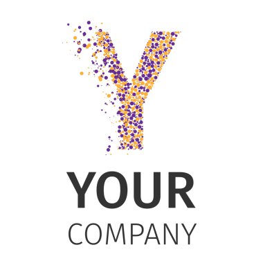 Alfabe parçacıklar logo, mektup-Y