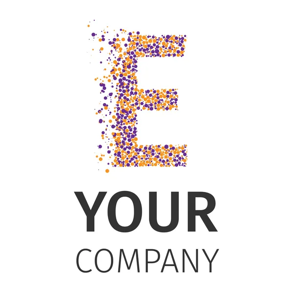 Λογότυπο σωματίδια αλφάβητο, γράμμα E — Διανυσματικό Αρχείο