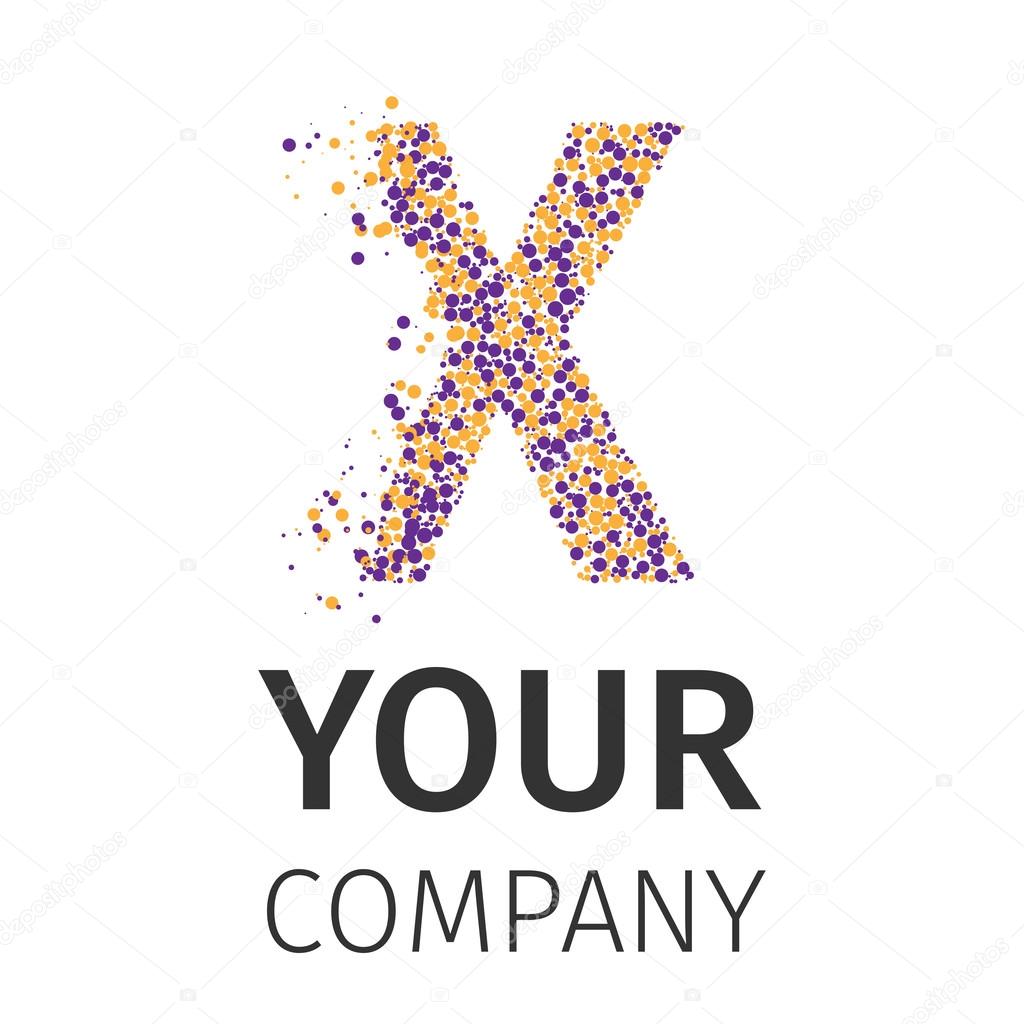 Letter X logo. Alphabet particles logotype vector design. Excellent vector illustration, EPS 10