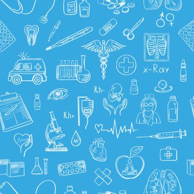 Mavi el tıp desen çizmek