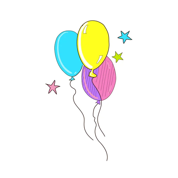 彩色的涂鸦气球 — 图库矢量图片