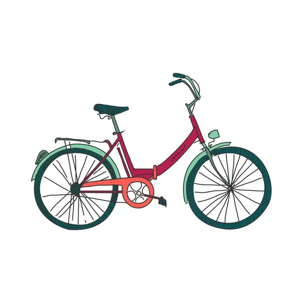 Vélo doodle coloré — Image vectorielle