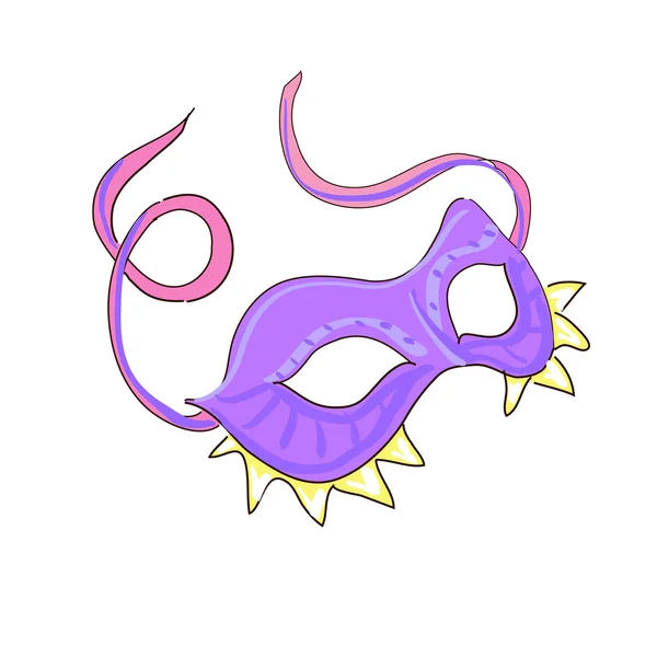 Färgade doodle carnival mask — Stock vektor