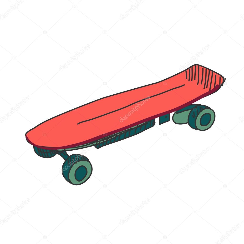 Colored doodle skateboard
