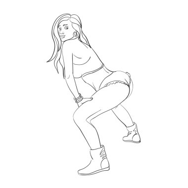 kız dans Twerking doodle