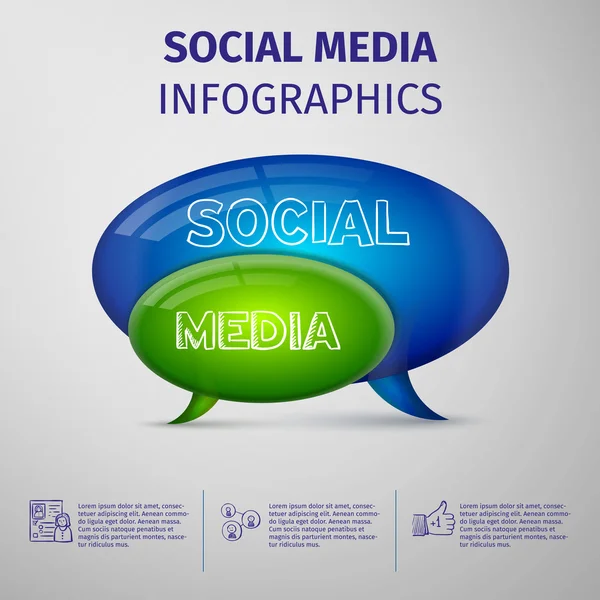 Sociální média infografika — Stockový vektor