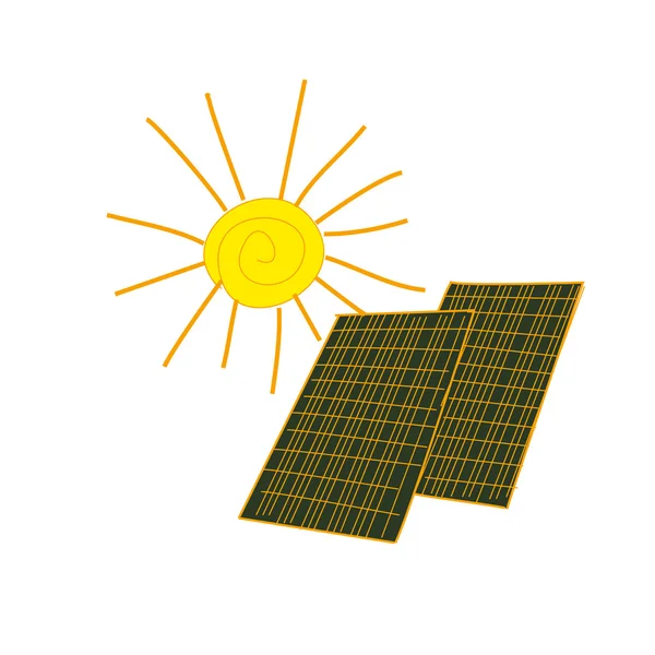 Färgade doodle solpaneler — Stock vektor