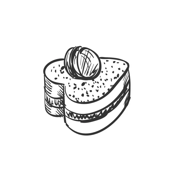 Bolo de doodle — Vetor de Stock