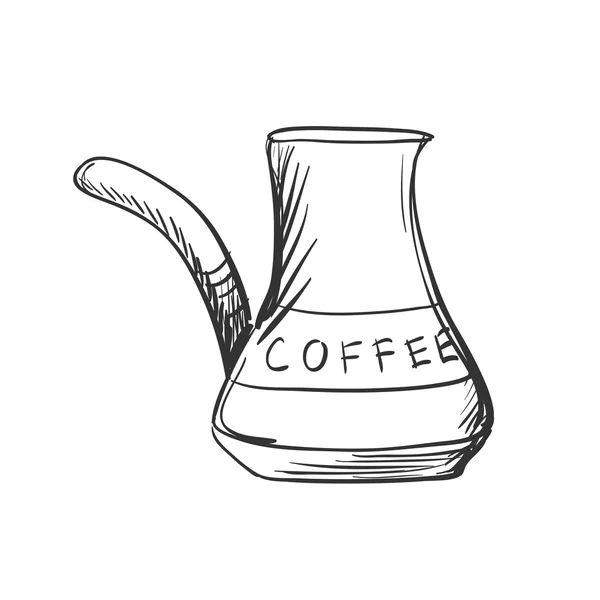 Doodle Turk om te brouwen koffie — Stockvector