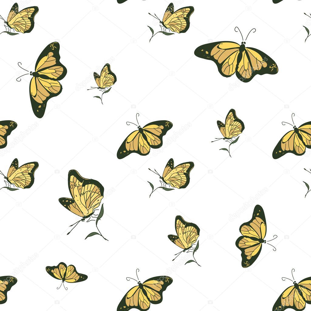 colored doodle butterfly pattern