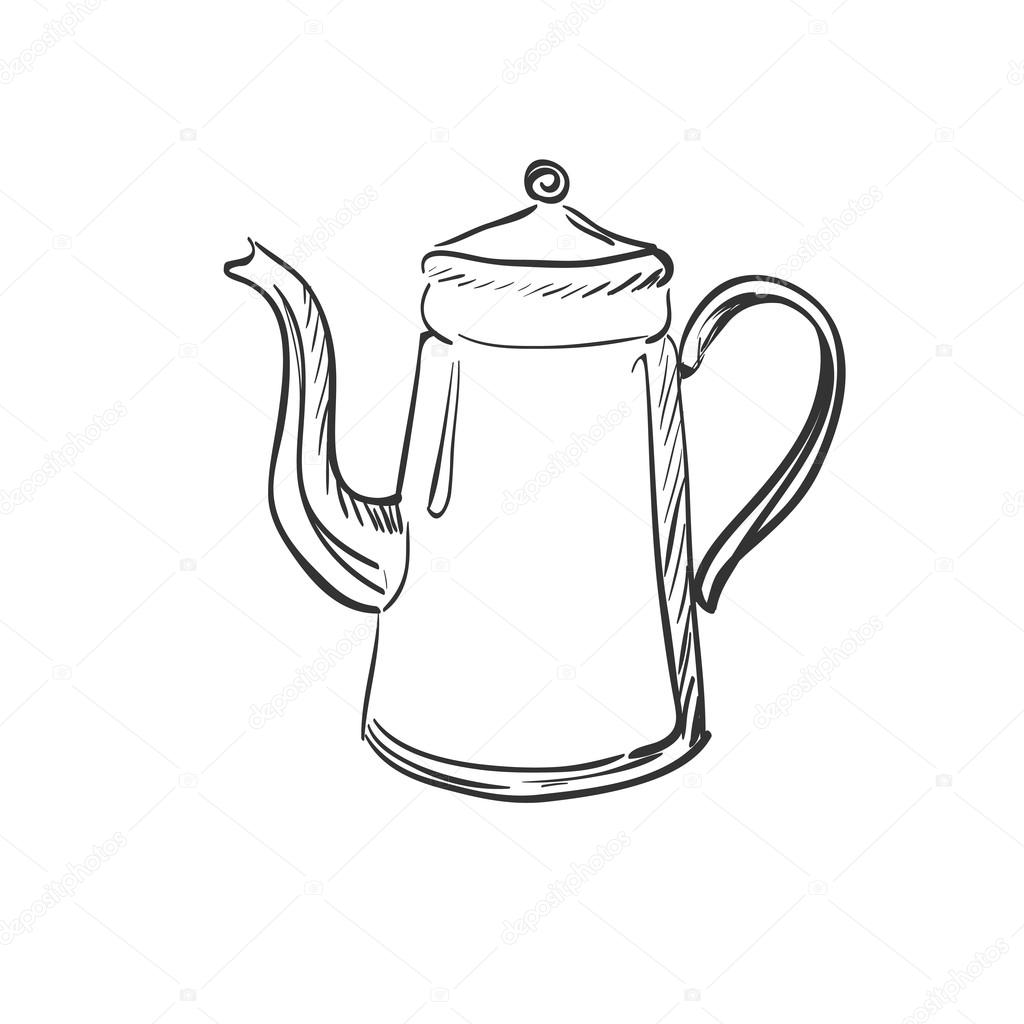 doodle coffee pot