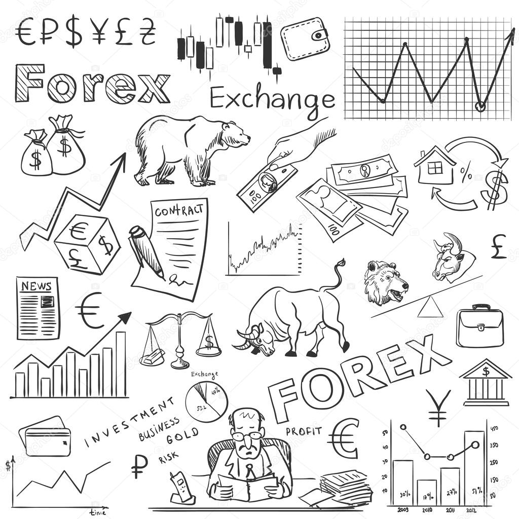 finance forex hand drawing