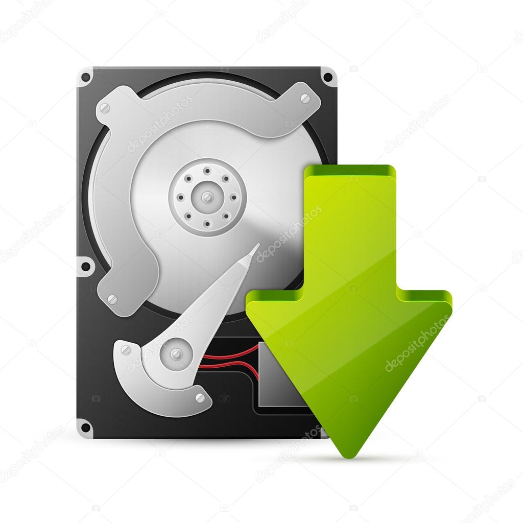 Computer download concept with hard drive disk Stock Vector Image by  ©Netkoff #75833949