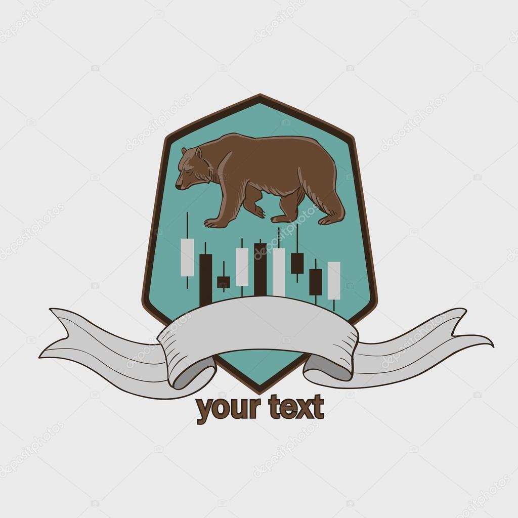 Finance forex Labels Logo with bull and bear, excellent vector illustration, EPS 10
