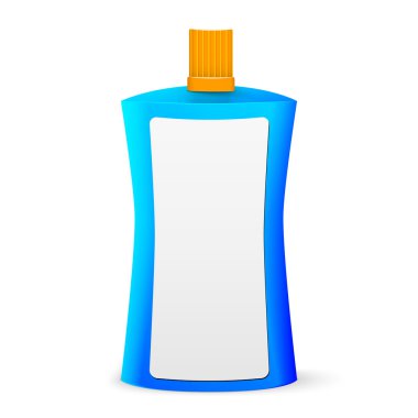 Kozmetik veya jel, sıvı sabun, losyon, krem, hijyen mavi kapak plastik şişe şampuan