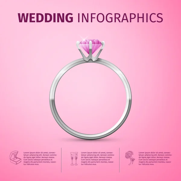 Svatební infografika — Stockový vektor