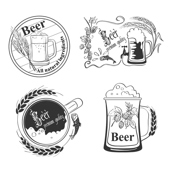 Pivní emblémy — Stockový vektor
