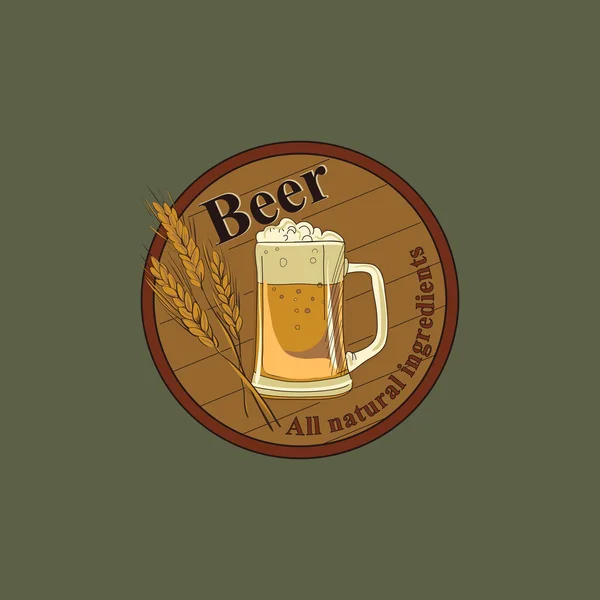 Кольорова емблема пива — стоковий вектор