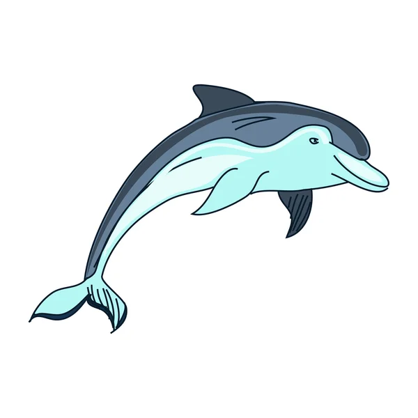 Doodle dolphin — Stock Vector