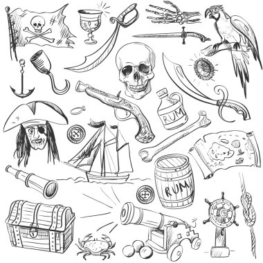 Pirates ayarlayın. Elle çizilmiş