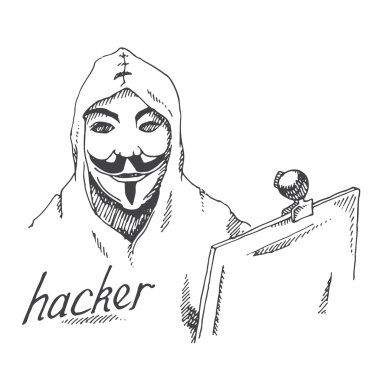 hacker maskesi portresi