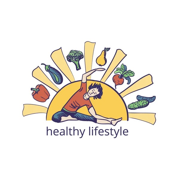 Healthy lifestyle symbol — Stock Vector