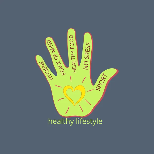Simbol gaya hidup sehat - Stok Vektor