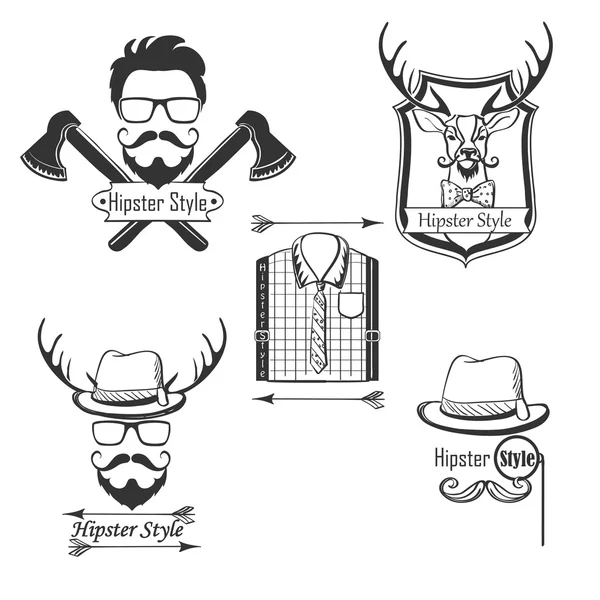 Aantal Hipster stijl logo's, badges, etiketten en ontwerpelementen. — Stockvector