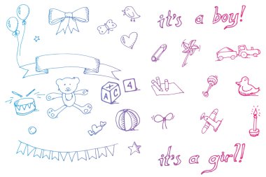 Doodle bebek Icon Setler