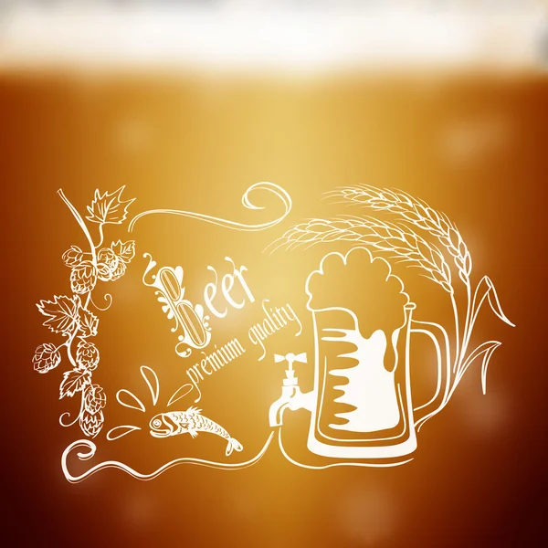 Emblema de la cerveza — Archivo Imágenes Vectoriales